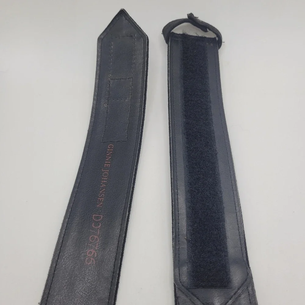 Vintage Ginnie Johansen Belt XS Black Suede Cinch Waist 90s Minimalist Retro